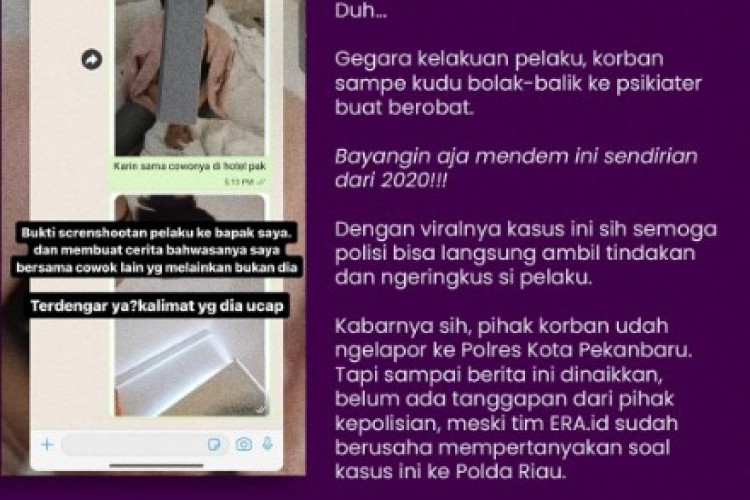 Kronologi Wanita di Riau Diancam Mantan Pacar Karena Putus, Sebar Video Lagi di Hotel ke Bapaknya