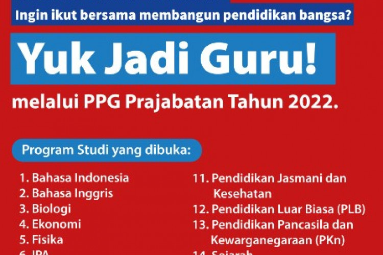 Kuota PPG Prajabatan 2023 Gelombang 3 dan List Bidang Studi yang Dibuka, Apakah Ada Jurusanmu?