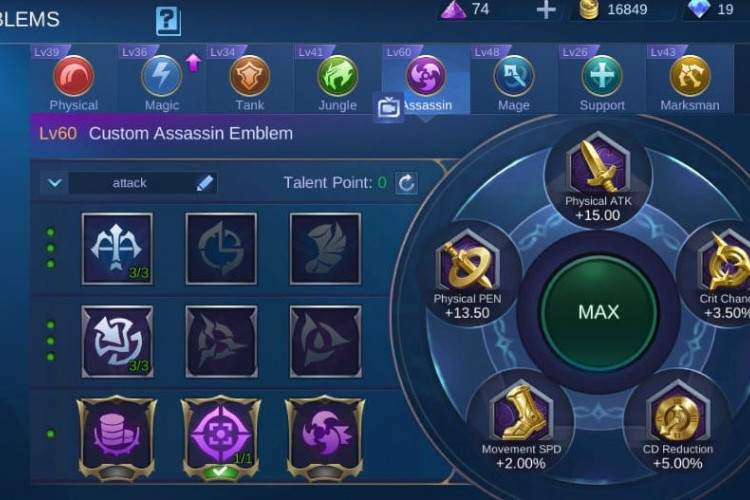 Emblem MM Assassin Tersakit 2023! Bisa Pakai 3 Tier Dengan Damage yang Ngga Perlu Diragukan Lagi!