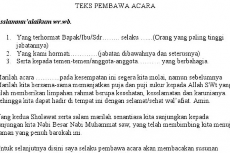 5 Contoh Teks Pembukaan MC Pada Acara Formal Islam, Dilengkapi dengan Format Penulisan!