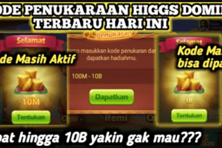 Kode Penukaran Higgs Domino Khusus 25-27 Agustus 2023, TERBATAS! Buruan Langsung Pasang