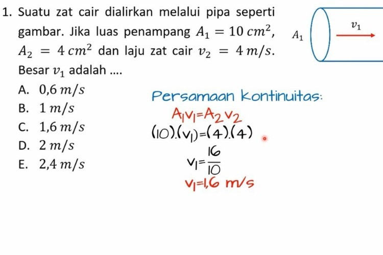 Soal Asas Kontinuitas Lengkap Dengan Rumus dan Cara Mengerjakannya, Dijamin Cepat dan Benar 