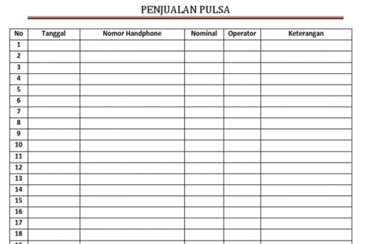 Contoh Buku Penjualan Pulsa Harian, Managemen Penjualan Jadi Lebih Terorganisir!