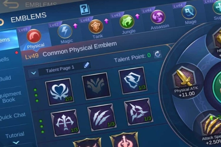 Guide Settingan Emblem MM Tersakit Mobile Legends (ML) Revamps Hero Jagoanmu 