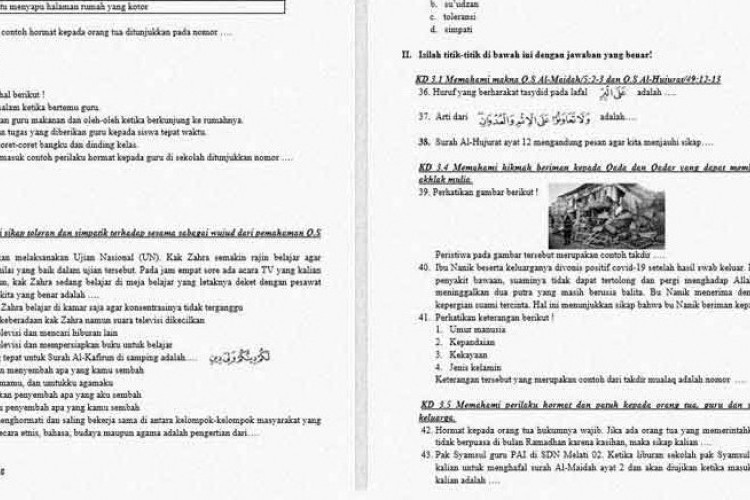 Kumpulan Contoh Soal PAI Kelas 6 Semester 2 Kurikulum Merdeka: Pilihan Ganda dan Essay