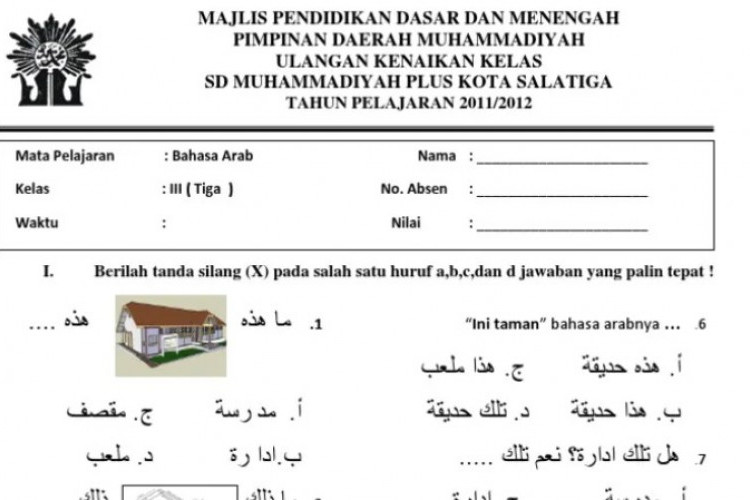 Contoh Soal UAS Bahasa Arab Kelas 3 Semester 1 Kurikulum Merdeka, Ada Soal dan Jawaban Lengkap