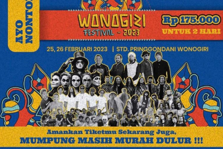 Harga Tiket Wonogiri Music Fest 2023, Siap-Siap Sing Along Bareng For Revenge Hingga Ndarboy Genk