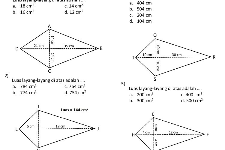 Rumus Luas Layang-Layang Lengkap Dengan Cara Mengerjakan, Contoh Soal, dan Pembahasannya 