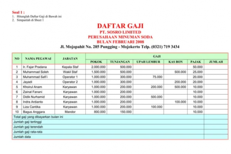 Contoh Soal Excel Perangkat Desa 2023 dan Kunci Jawabannya, Agar Lulus Tes Komputer