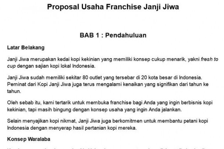 Download Contoh Proposal Franchise Waralaba Terbaik 2023, Jadikan Referensi Untuk Memulai Bisnismu!