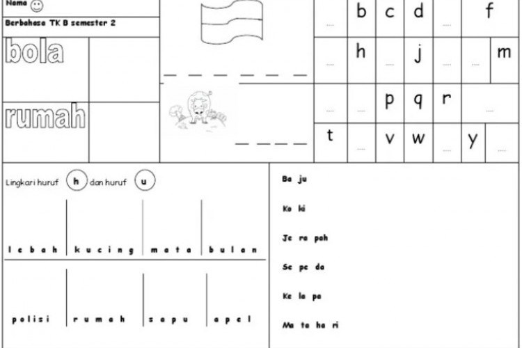 Download Soal Latihan TK A Semester 2, Mulai Menulis hingga Mencocokkan Benda