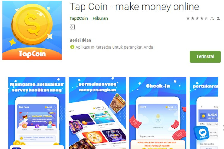 Link Download Tap Coin Apk Versi Terbaru Gratis, Bisa Hasilkan Uang Cuma Modal Main Game Doang