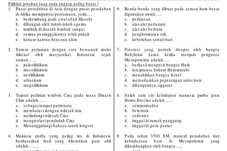 Download Contoh Soal UTS Sejarah Indonesia Kelas 10 SMA Semester Genap Tahun 2023, Materi Tujuan Ilmu Sejarah