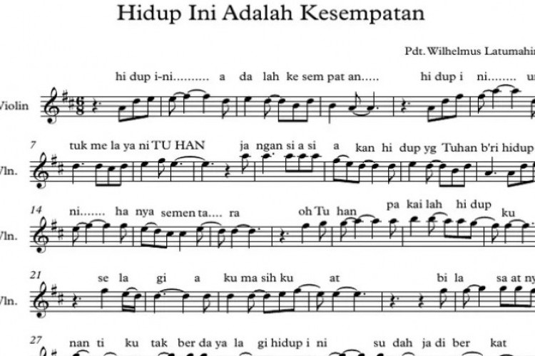 Not Angka Hidup Ini Adalah Kesempatan, Lagu Rohani Pujian Kepada Tuhan