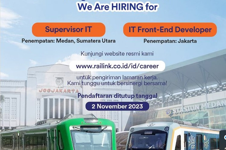Lowongan Kerja KAI Bandara atau PT Railink Untuk S1 Jadi Karyawan Tetap, Deadline Hingga 2 November 2023