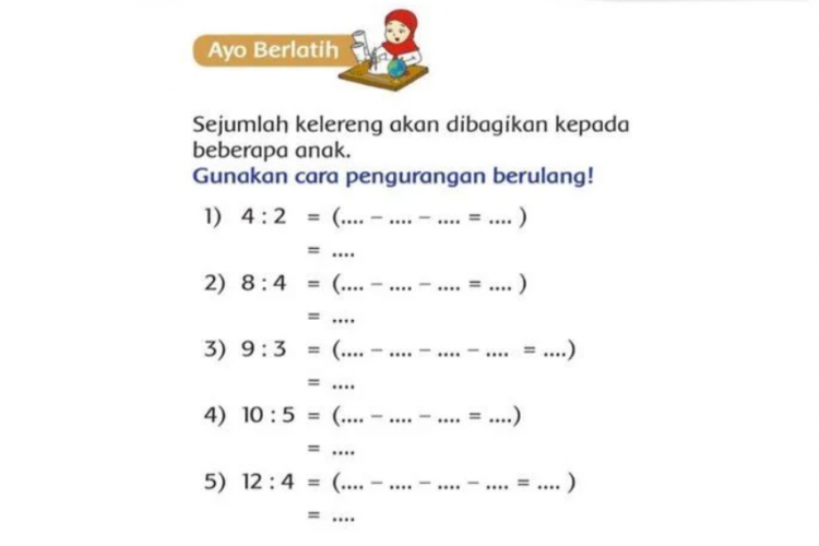 Kumpulan Soal Pembagian Kelas 2 SD/MI Beseta Jawaban dan Pembahasan Lengkap