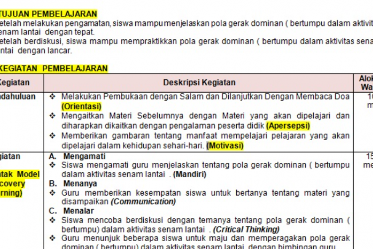 Download RPP PJOK SD MI Kurikulum 2013, Lengkap Untuk Kelas 1,2,3,4,5,6