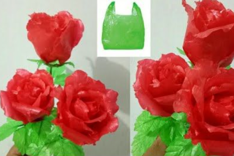Cara Membuat Bunga Mawar dari Kresek Merah Mudah Ditemukan, Bisa Jadi Hiasan Meja Rumah!