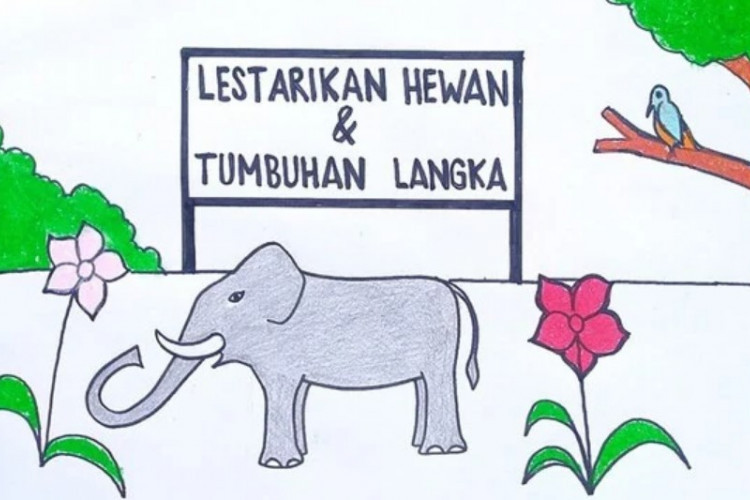 Contoh Gambar Poster Pelestarian Hewan dan Tumbuhan, Dari Alam Hingga Gambar Gajah