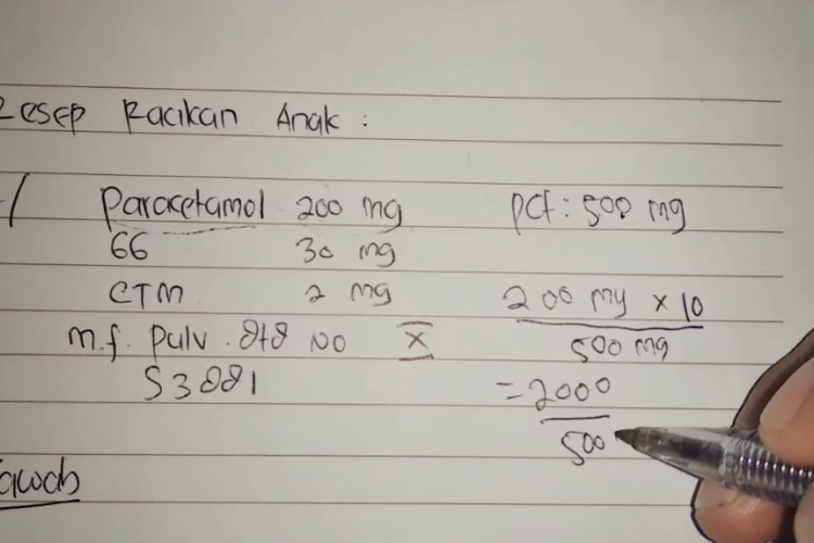 Cara Perhitungan Resep Menggunakan DTd Terhadap Pasien, Dasarnya Pakai Berat Badan