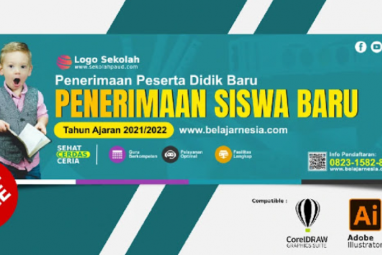 Contoh Referensi Baliho Penerimaan Siswa/Siswi Baru Semua Tingkatan Sekolah