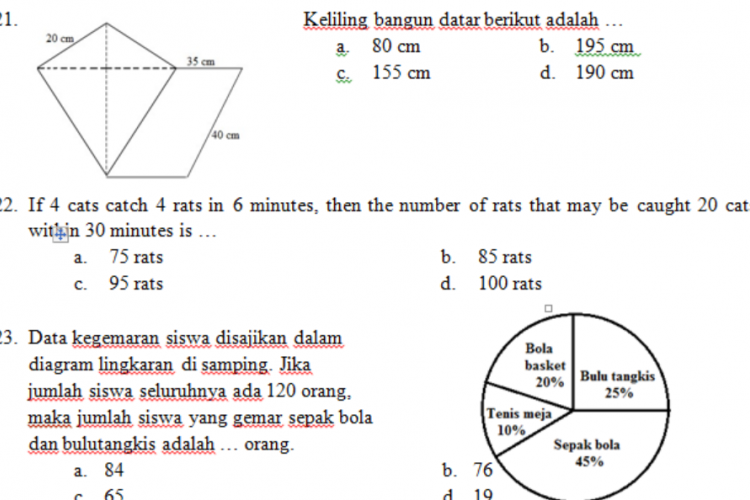 Kumpulan Soal Latihan OSN Matematika SD Tahun 2023 Beserta Kunci Jawaban