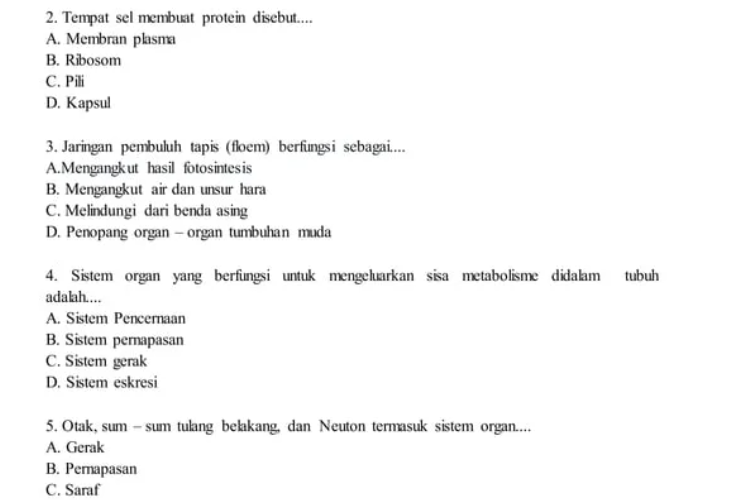 15 Contoh Soal PTS IPA Kelas 7 Semester 2 Tahun 2023 Pilihan Ganda Berikut Kunci Jawabannya Lengkap 