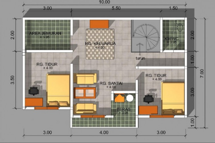 Denah Rumah 5x6 2 Kamar Tidur Minimalis Estetik, Solusi Untuk Lahan Sempit