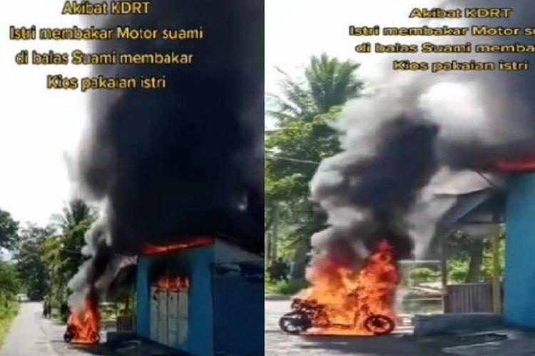 Kronologi Pasutri Bakar Kios dan Sepeda Motor Karena Uang Rp 100 Ribu, Netizen: Yang Tersisa Hanya Penyesalan 