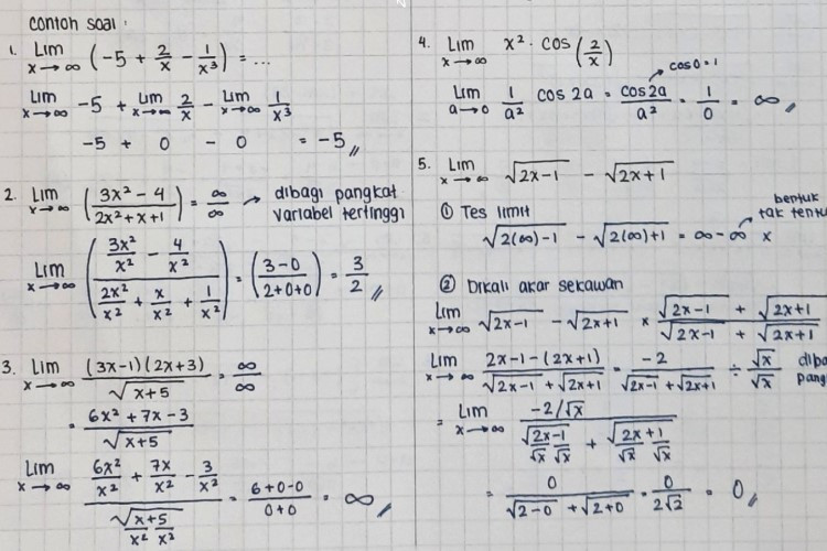 Link Download Contoh Soal Limit Tak Hingga Lengkap Dengan Pembahasan Cara Mengerjakannya Gratis