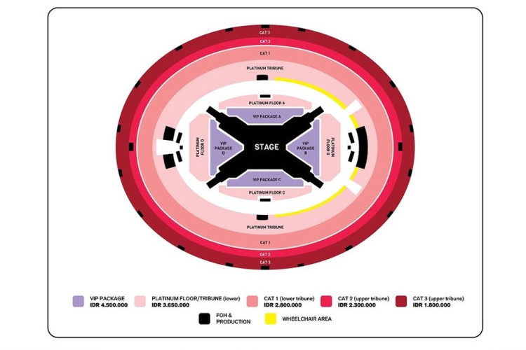 Konsep Seat Plan Konser BTS di GBK Jakarta Desember 2026, Tampilkan Stage 360 Derajat Memutar!