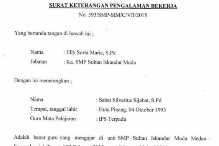 Contoh Surat Pengalaman Kerja Guru TK PAUD, Bisa Menunjang Untuk Melamar Kerja Selanjutnya