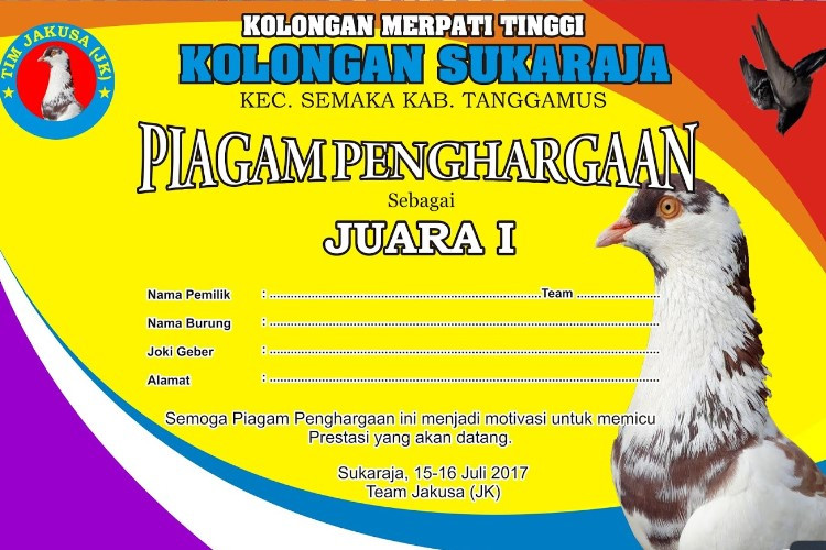  Link Download Template Sertifikat Lomba Burung HD GRATIS Tinggal Edit dan Print