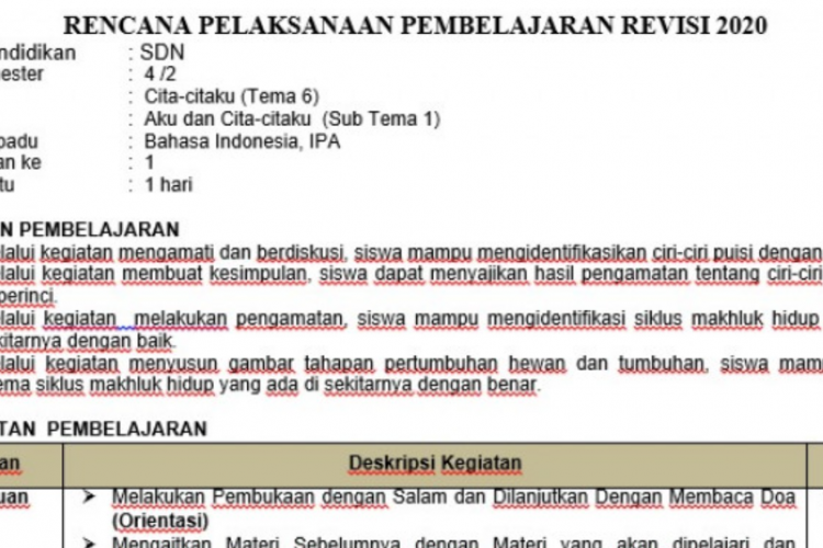 Download RPP Kelas 5 SD/MI Semester 1 Kurikulum 2013 Revisi Terbaru, Lengkap Untuk Semua Tema