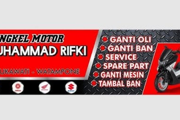 Download Desain Banner Bengkel Motor Format PSD Mudah Diedit dan Disesuaikan!