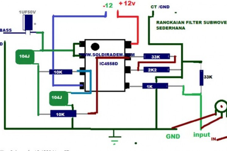 Skema Filter Subwoofer IC 4558, Suara Bass Audio Jadi Lebih Nendang dan Empuk!