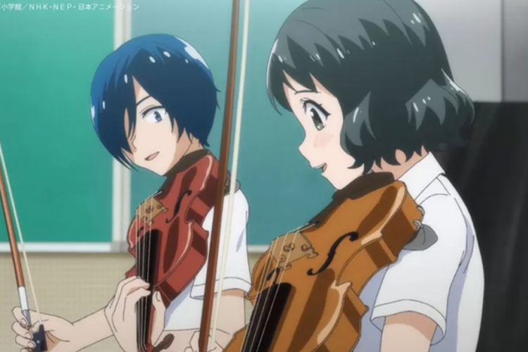 Spoiler Anime Ao No Orchestra (The Blue Orchestra) Episode 6, Saeki dan Aono Perlahan Semakin Lebih Dekat