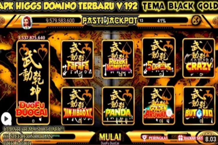 Download Higgs Domino V1.92 Terbaru 2023, Tema Black Gold Golden Arowana Lengkap Password!