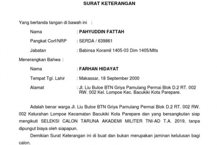 Tata Cara Mendapatkan Surat Keterangan Babinsa, Ada Persyaratan yang Wajib Dilengkapi!