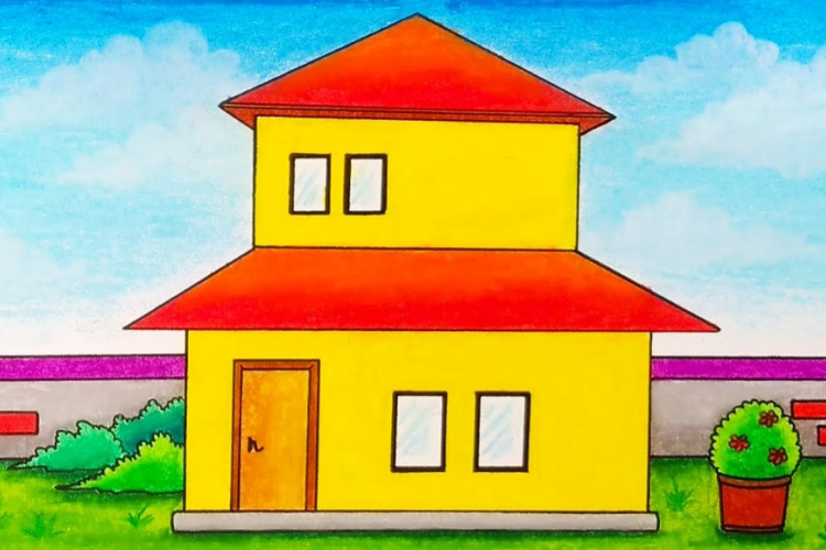 Kumpulan Gambar Rumah dengan Crayon Mudah Ditirukan, Untuk Tugas Bisa Dapat Nilai Bagus!