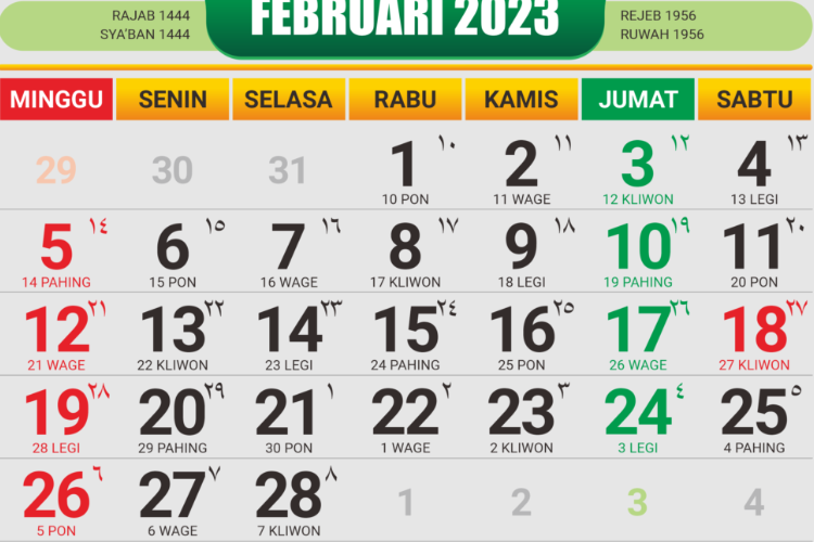 Intip Kalender Jawa 1-28 Februari 2023, Jadikan Patokan Buat yang Mau Ada Hajatan atau Peristiwa Penting