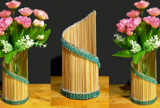 Kerajinan Vas Bunga dari Tusuk Sate dan Cara Membuatnya Lengkap, Bahan Mudah Dicari Hasilnya Cantik Menawan