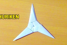 Contoh Shuriken (Bintang) dari Kertas Origami Kreatif dan Keren, Jadi Mainan Murah Low Budget!