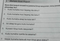 Contoh Soal PTS Bahasa Sunda Kelas 5 SD/MI TA 2023/2024 Kurikulum Merdeka Terbaru Dengan kunci Jawabannya  