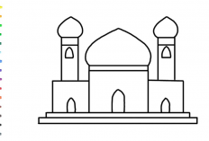 Contoh Gambar Masjid yang Mudah Ditirukan untuk Anak-anak, Sederhana Namun Tetap Bagus