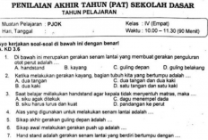 Download Kisi-kisi PAT PJOK Olahraga Kelas 4 SD MI Semester 2, Soal Sudah Lengkap dengan Jawaban!