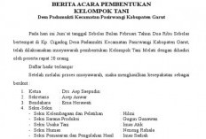 Download Contoh Berita Acara Pembentukan Kelompok Tani Bentuk PDF/Doc, Bisa Diedit Sesuai Kelompok Tani Masing-masing!