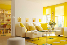 Kombinasi Warna Kuning untuk Ruang Tamu Minimalis, Terlihat Lebih Ceria dengan Paduan Warna Ini!